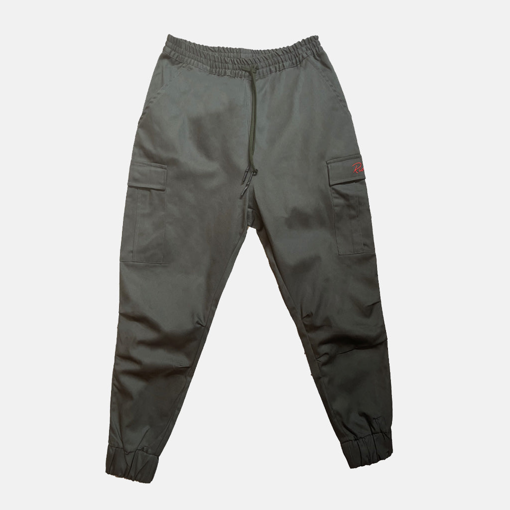 MEN’S TWILL CARGO JOGGER PANTS GREEN Riocam Brand